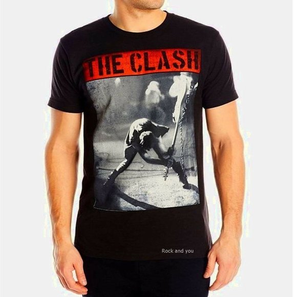 The Clash Smashing Guitar London is Calling Logo punk rock T-Shirt 2XL NWT - Picture 1 of 2